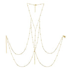 Multi-Layer Body Chain in Stainless Steel – Bead and Bar Links – view 1