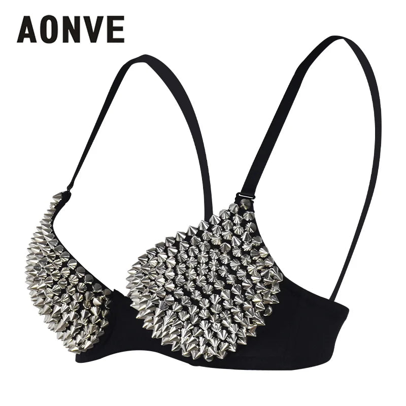 Rhinestone Bra Top – Crystal Cover Bra in Gold, Silver or Black – view 2