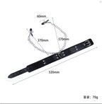 Choker with Nipple Clamps and Chain – Collar Set with Optional Whip – view 3