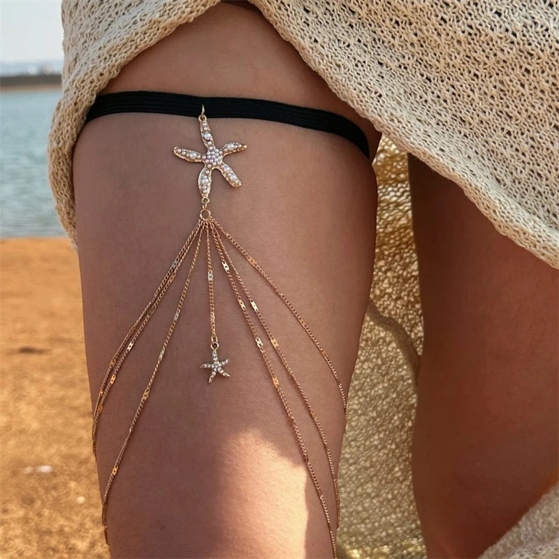 Rhinestone Thigh Chain with Crystal Tassels – view 11