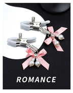 Pearl Bow Nipple Clamps with Small Bell – view 6
