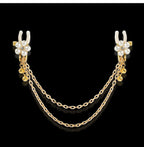 Pearl Petal Nipple Clamps – Gold, with Chain or Bells – view 7