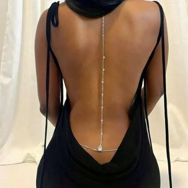 Rhinestone Back Chain Necklace – Backless Body Jewelry – view 44