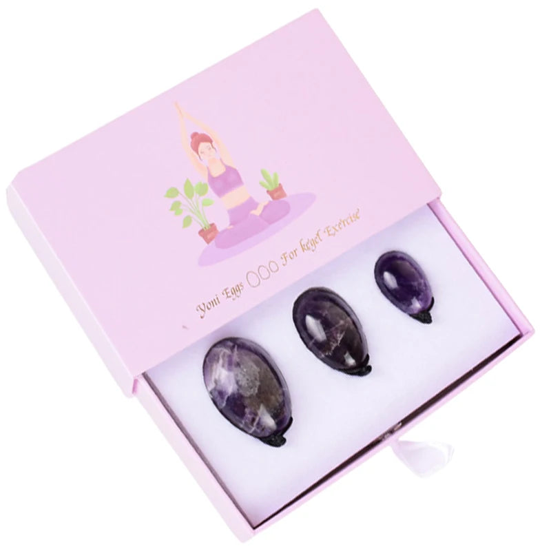 Rose Quartz Yoni Egg Set with Jade and Obsidian – view 22