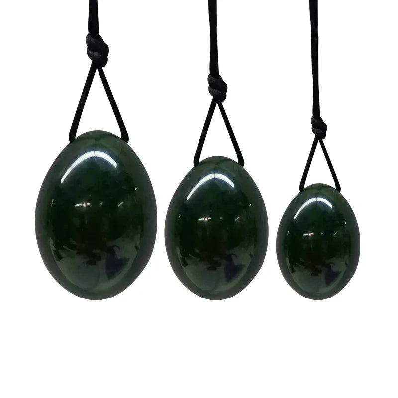 Rose Quartz Yoni Egg Set with Jade and Obsidian – view 14