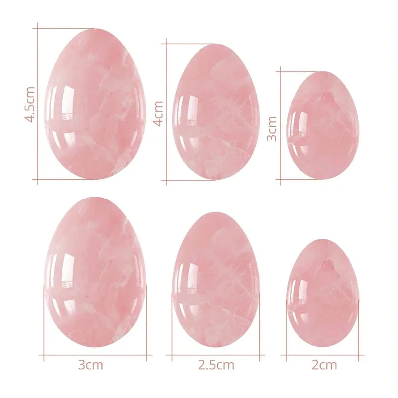 Rose Quartz Yoni Egg Set with Jade and Obsidian – view 6