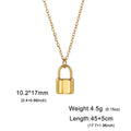 Padlock & Key Layered Choker Necklace – Stainless Steel – view 13