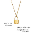 Padlock & Key Layered Choker Necklace – Stainless Steel – view 13