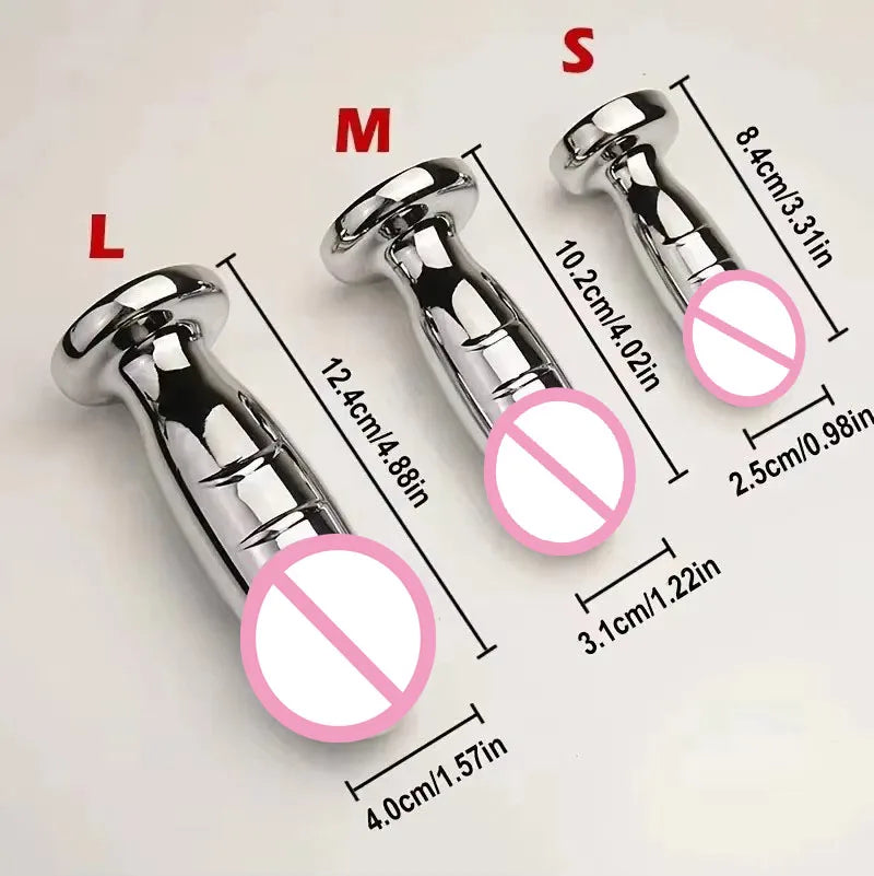 Jeweled Butt Plug in Polished Metal – S, M or L – view 6